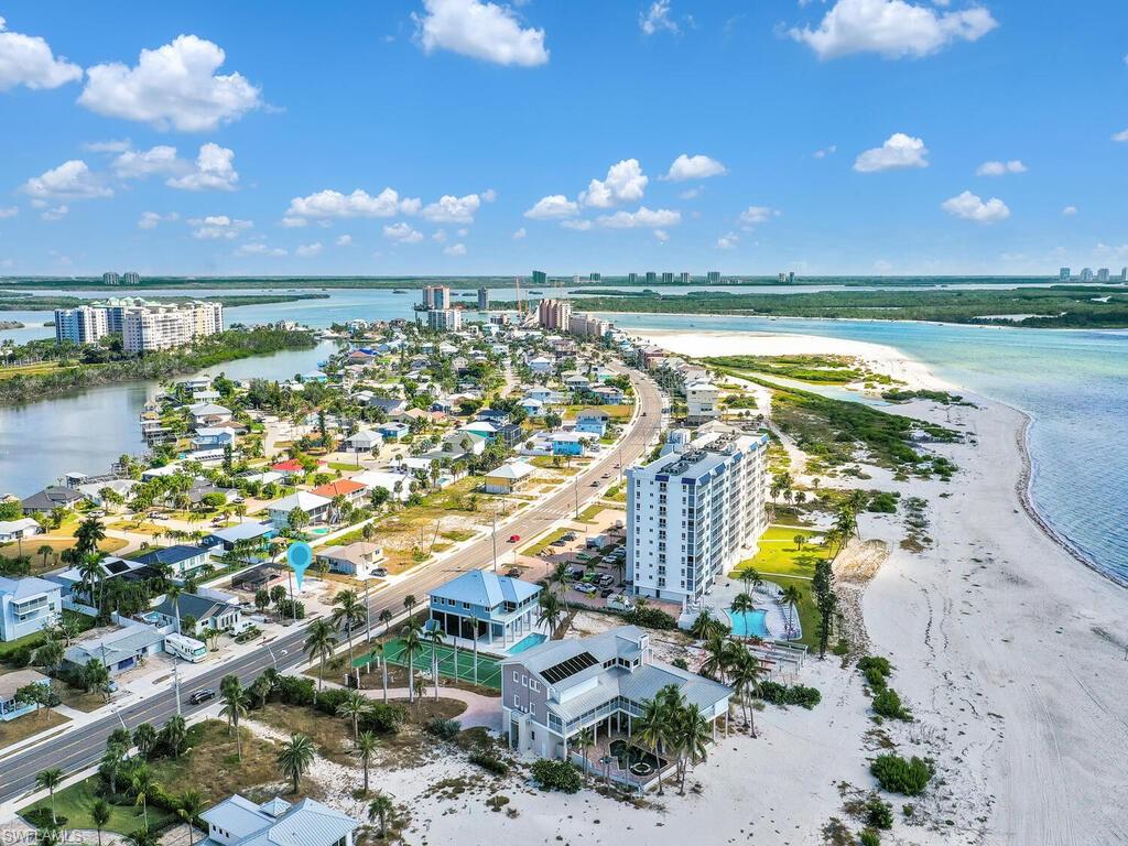 View of urban area with a large body of water