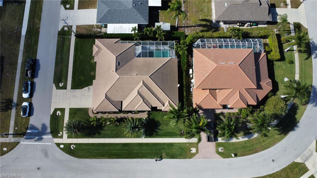 Aerial perspective of suburban area