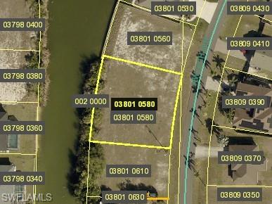 Aerial view of property's location with property boundaries highlighted