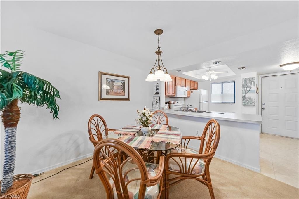 Dining space with baseboards