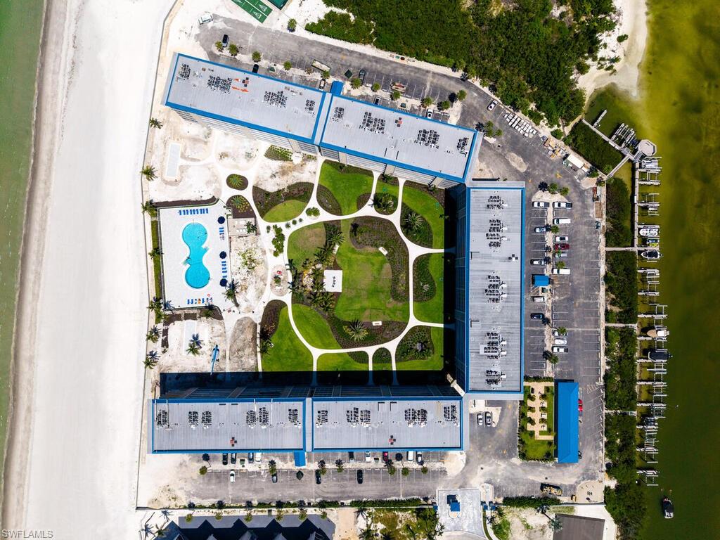 Aerial view of a pool area