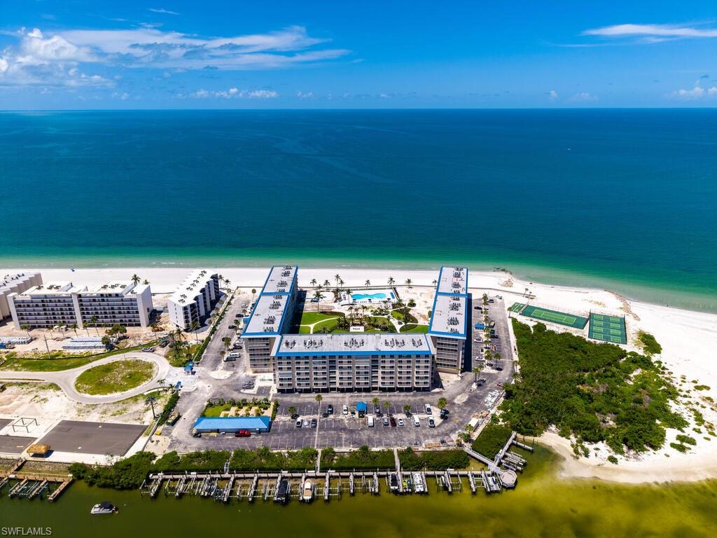 Drone / aerial view of unending shoreline