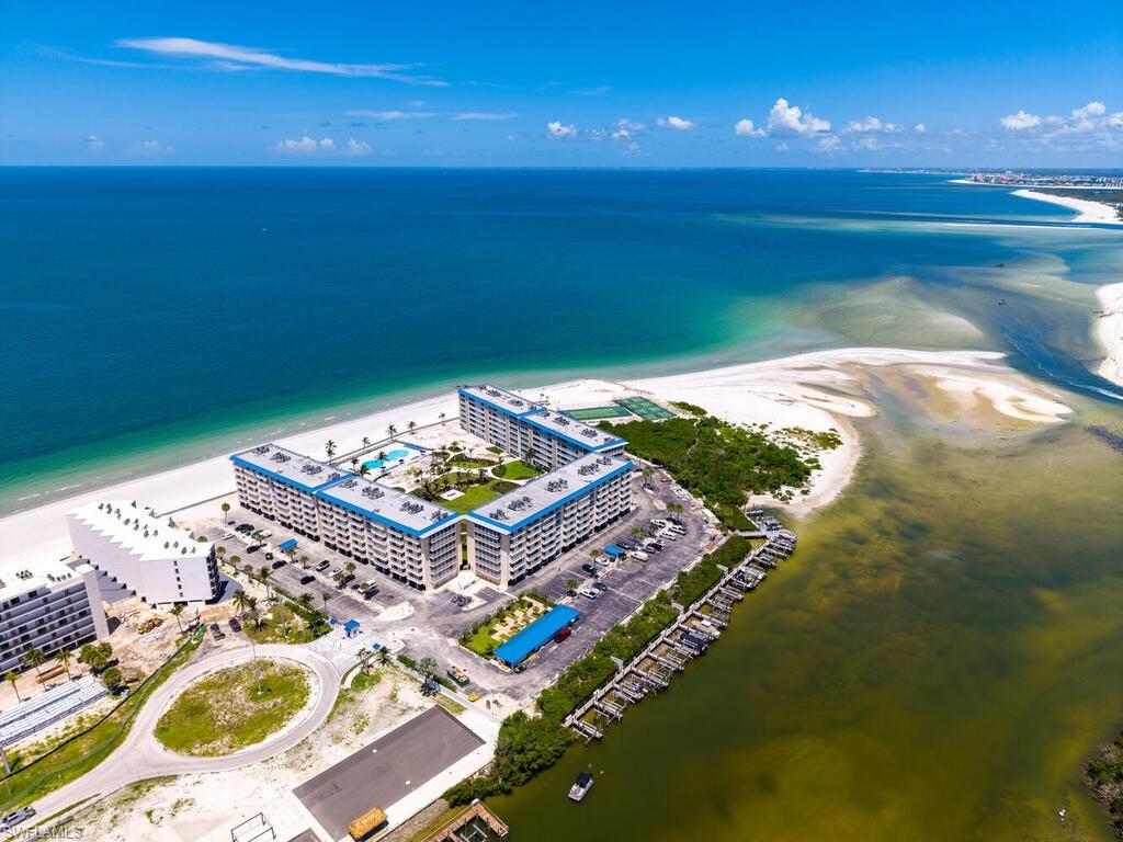Drone / aerial view of a large body of water