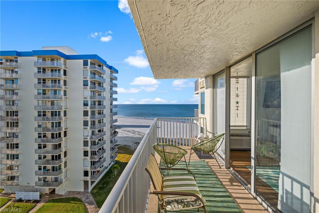 Balcony featuring a GULF water view