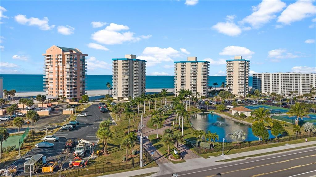 Bird's eye view of condos with Gulf View