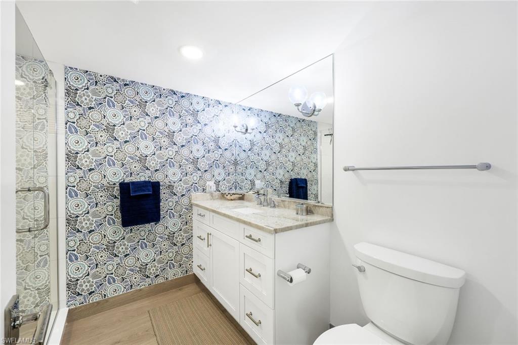 Bathroom with vanity and toilet