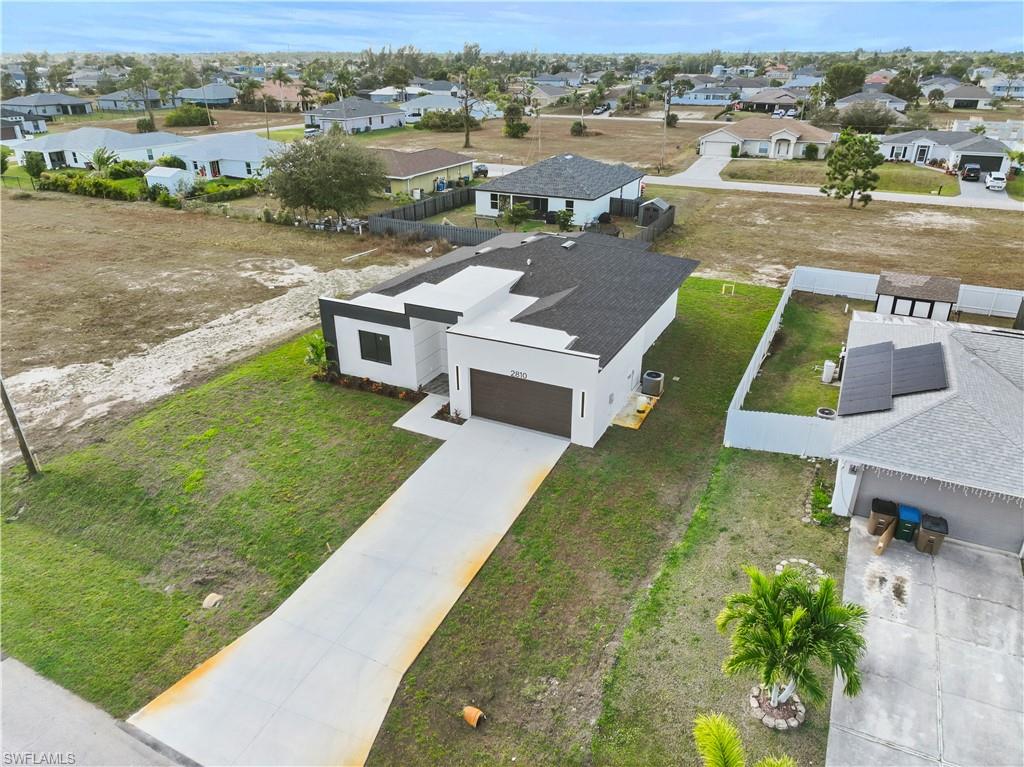 Aerial view of residential area