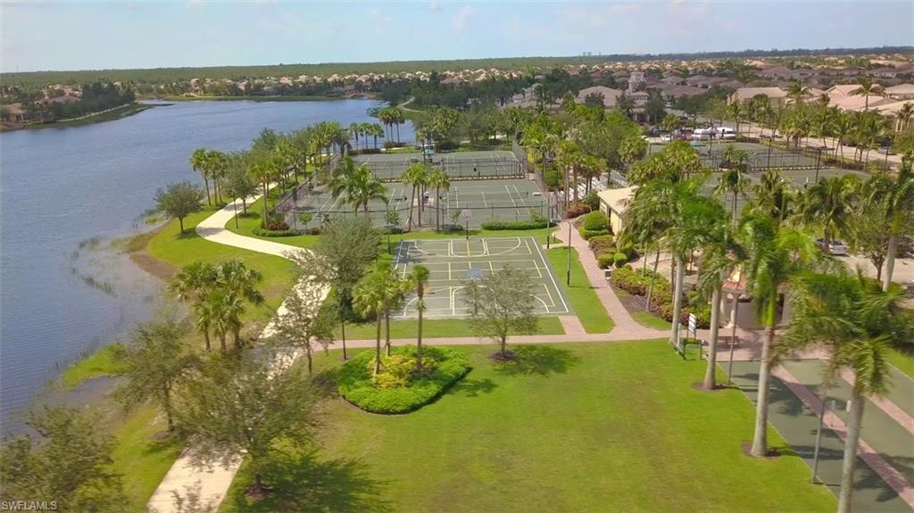 Drone / aerial view of a nearby body of water