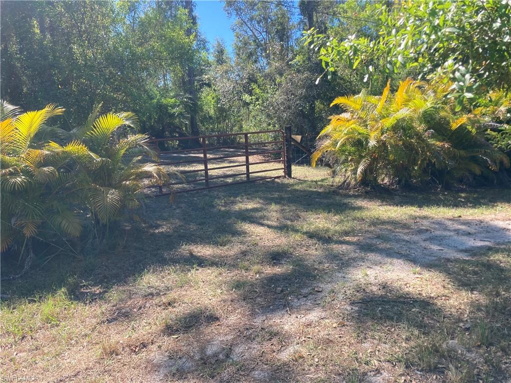 View of yard with a gate