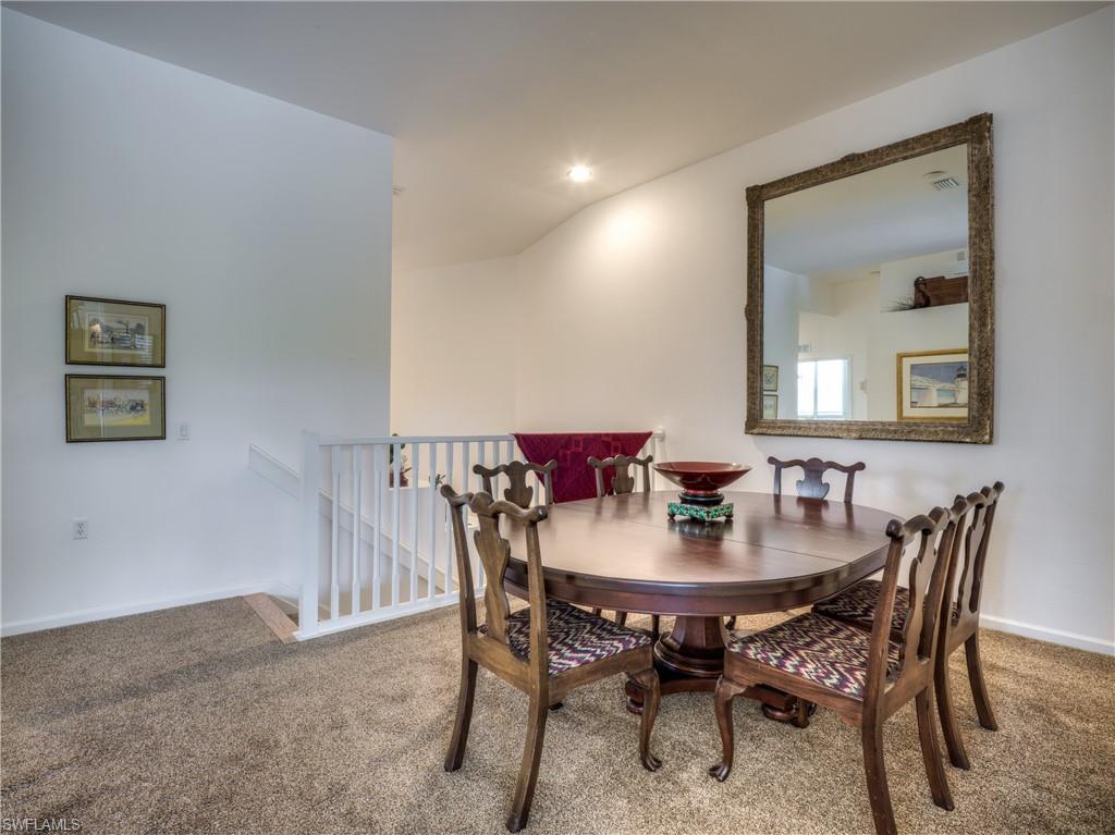 Dining space featuring carpet flooring