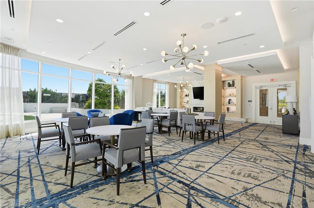 Dining room with recessed lighting - Virtually Edited Image
