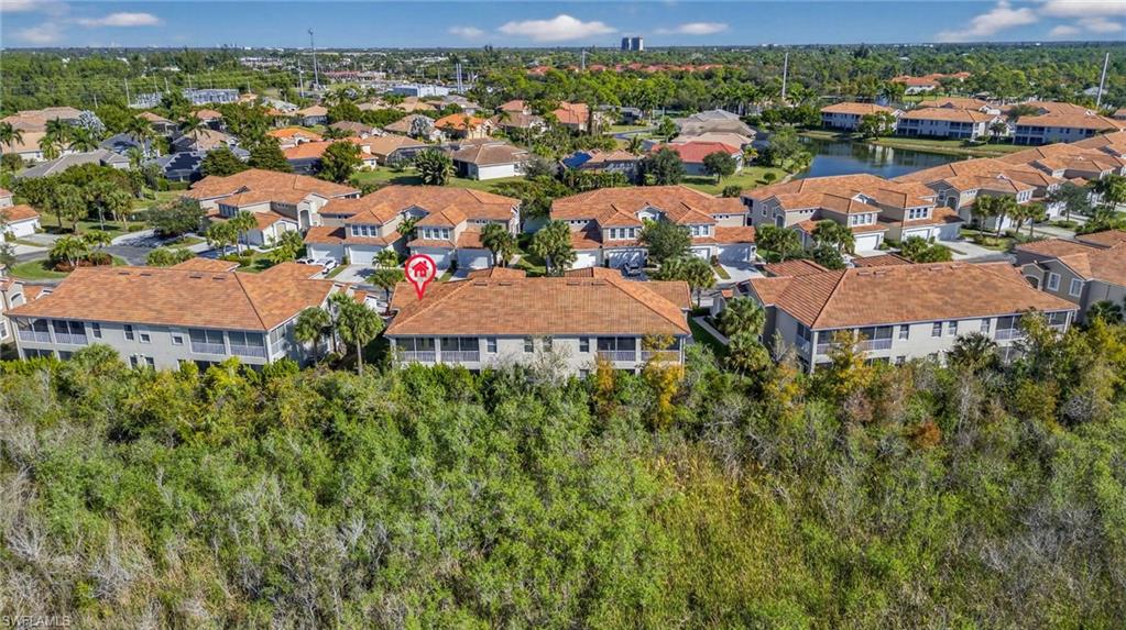 Aerial view of residential area