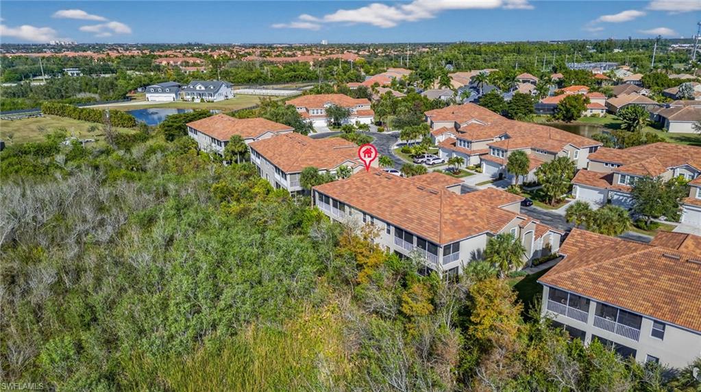 Aerial perspective of suburban area