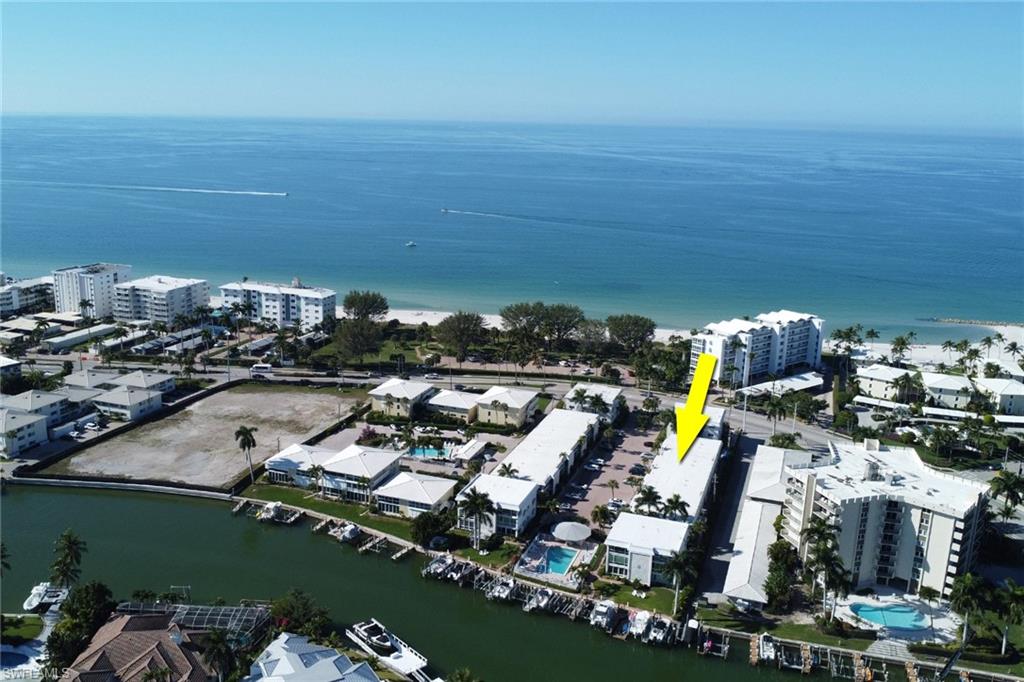 Drone / aerial view of a nearby body of water