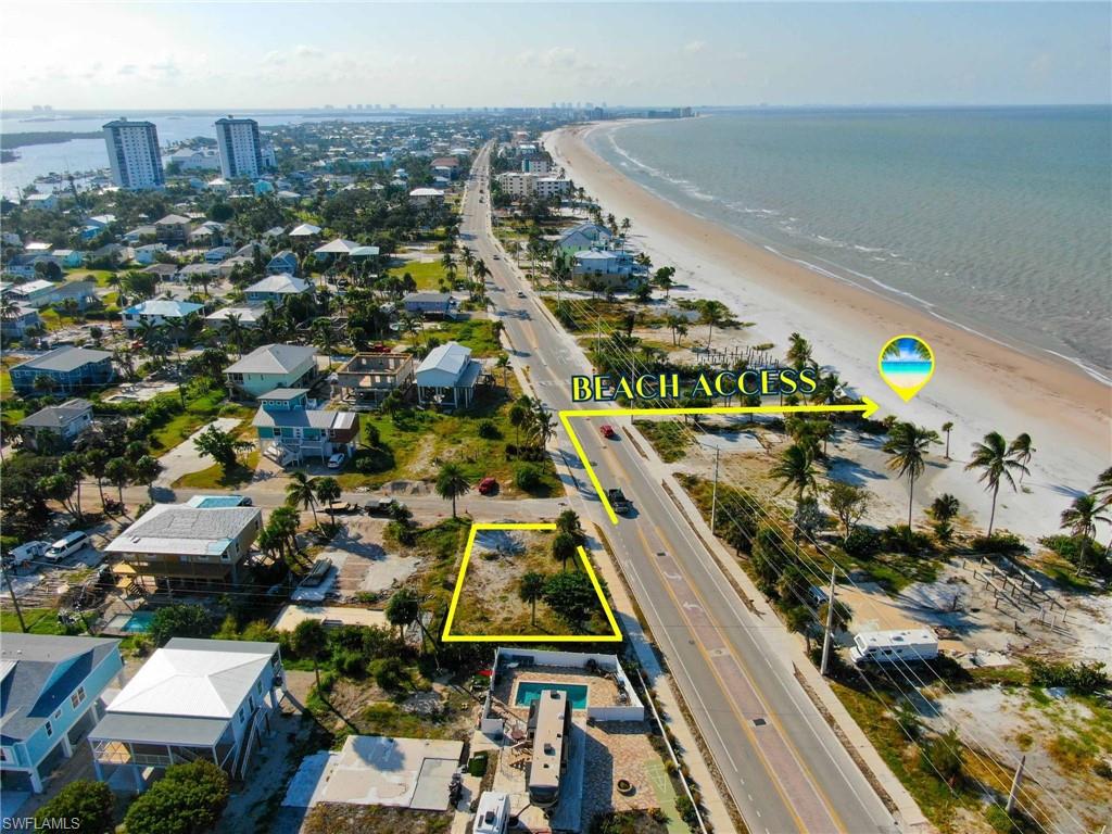 Aerial view showing private community beach access