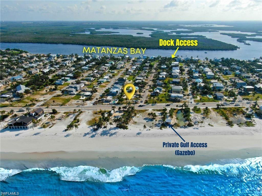 Aerial View showing Private Community Association Beach Access and Dock