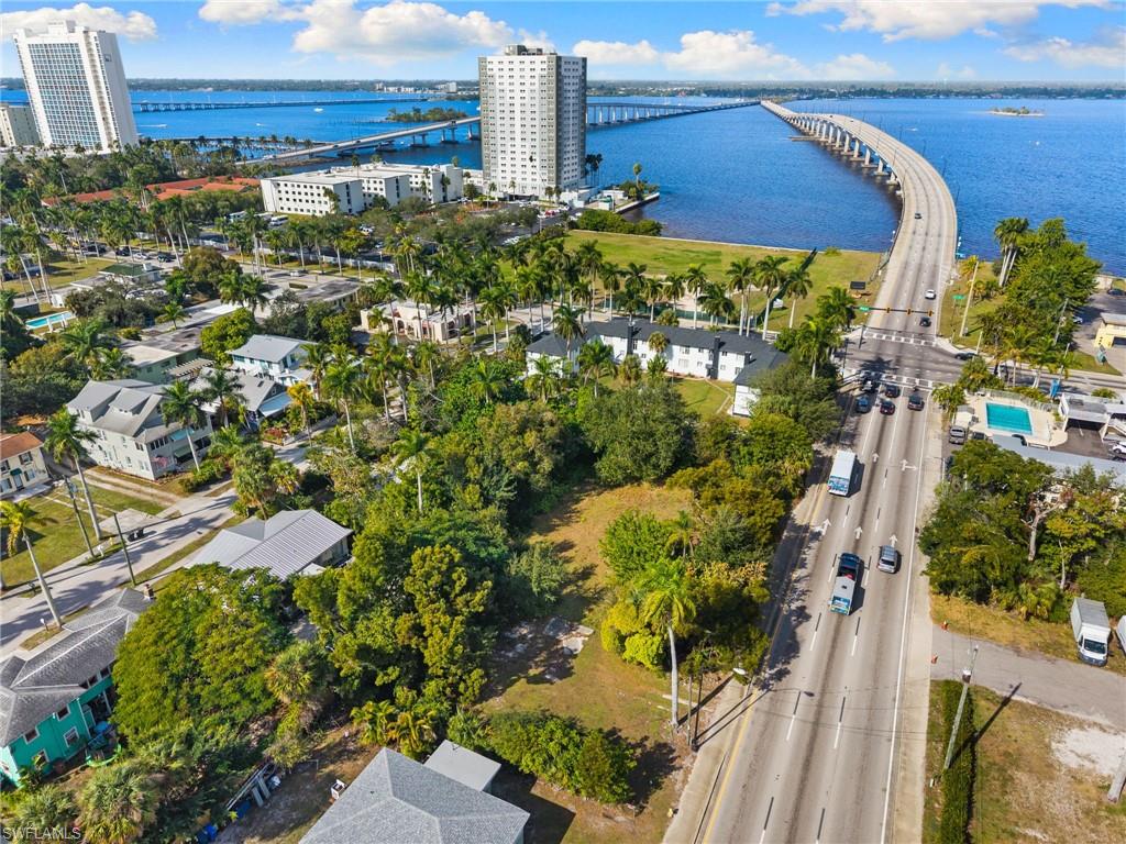 View of property location featuring a notable bridge and a large body of water