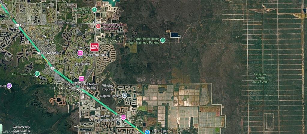Aerial view of property's location