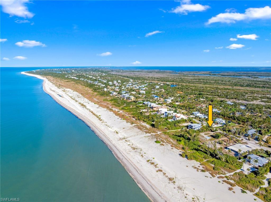 Drone / aerial view of expansive coastline
