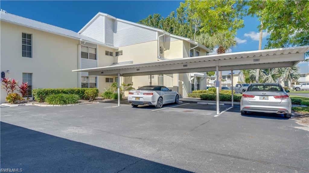View of covered parking lot