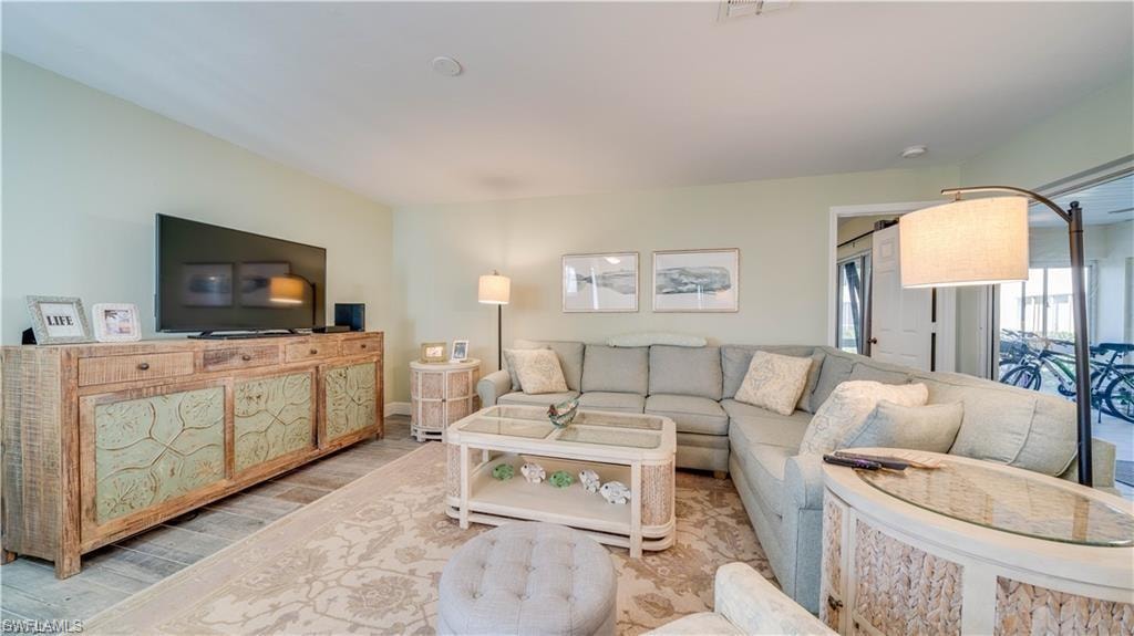 Living area featuring wood finished floors