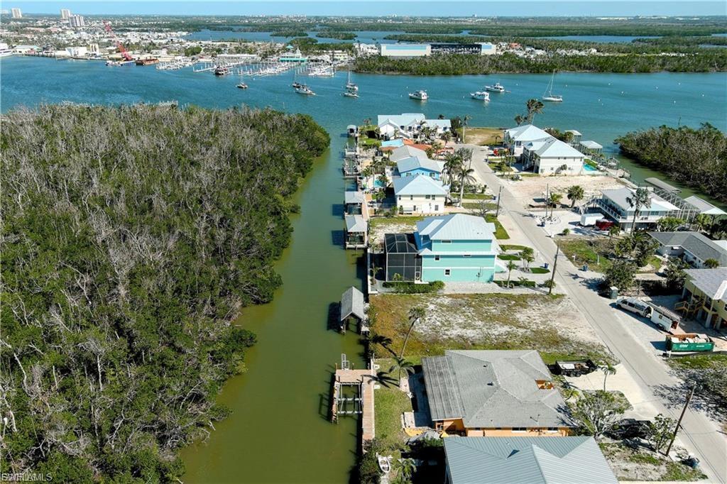 Aerial view of a large body of water