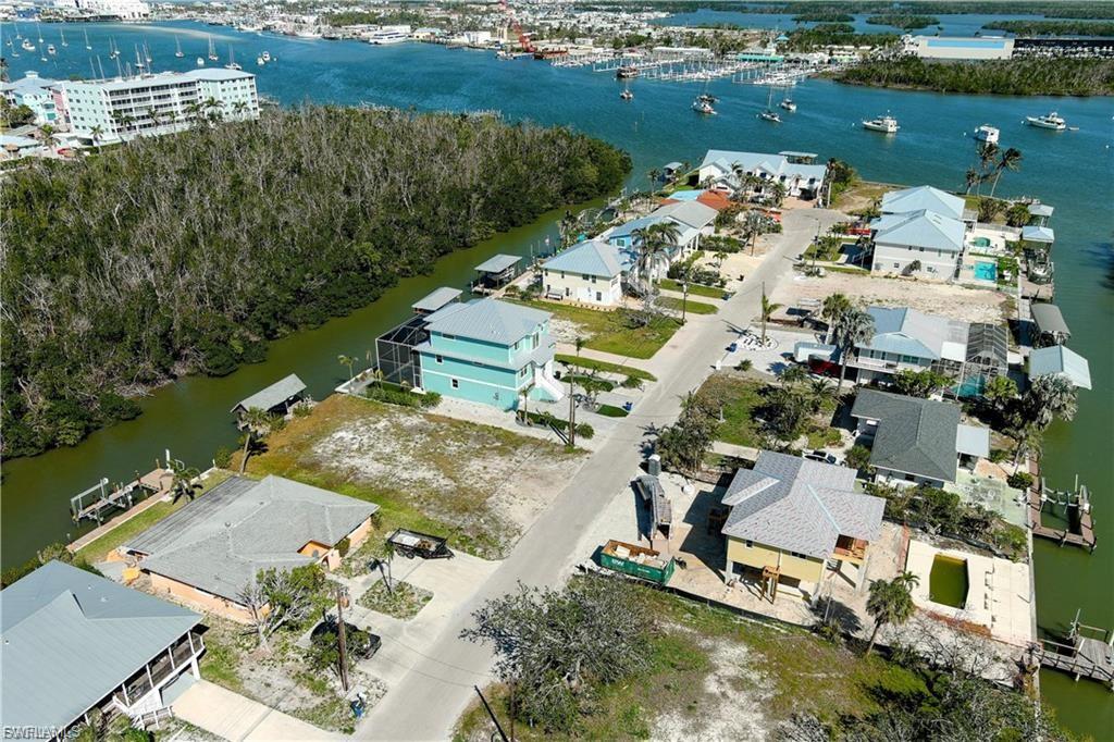 Aerial view of a large body of water