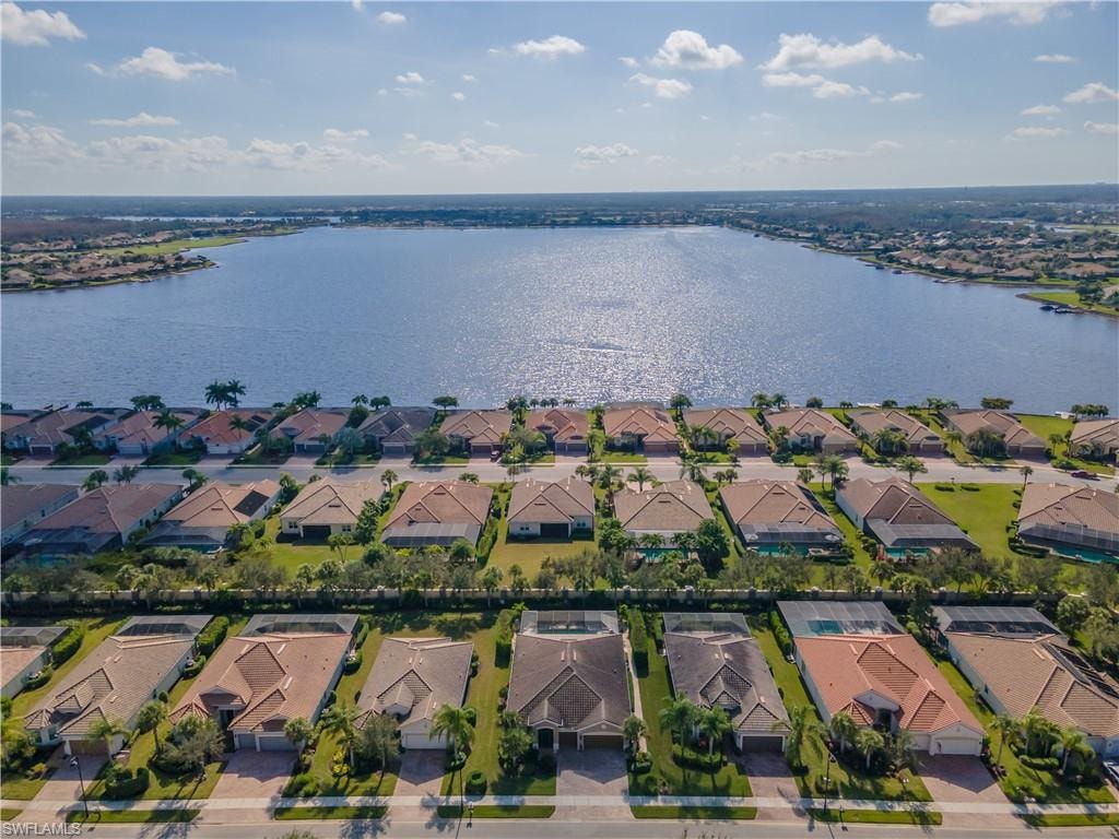 Drone / aerial view of a large body of water