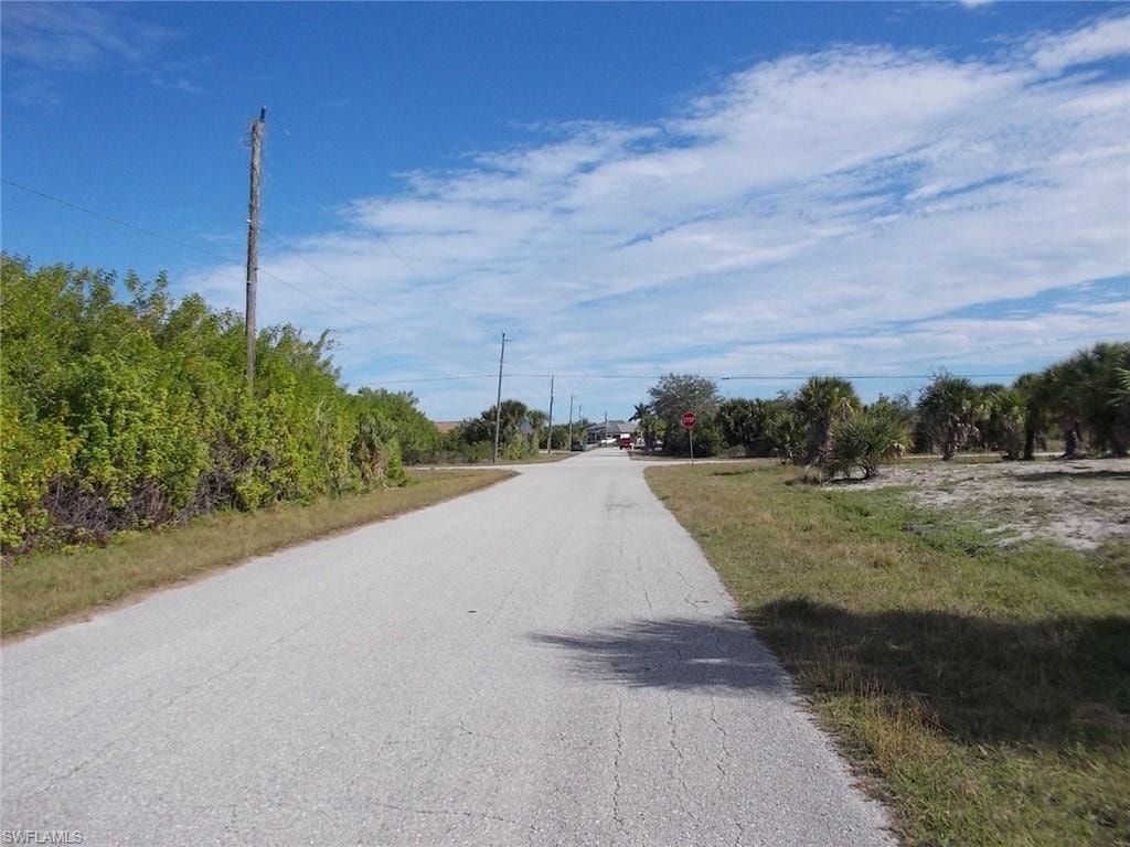 Looking East down the street