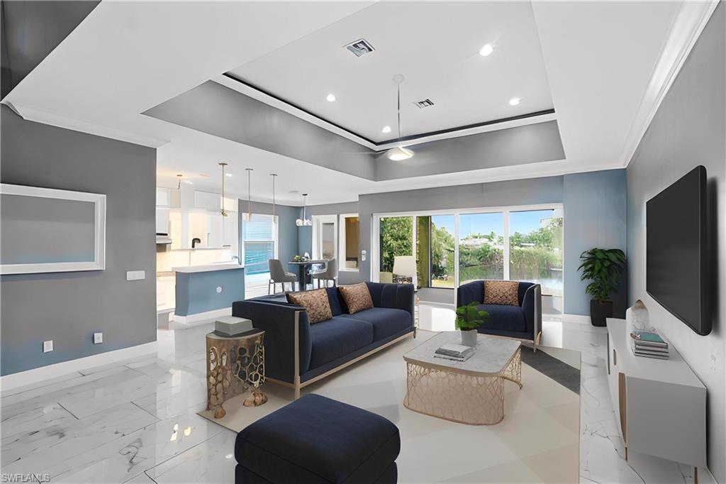 Tons of space for living and entertaining!  Furniture is staged.