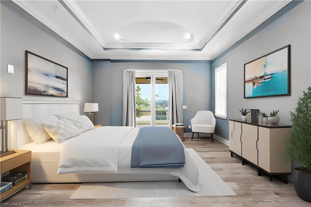 Large primary bedroom with space for a sitting area or for an exercise area!