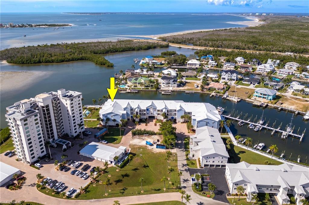 Bird's eye view of a large body of water