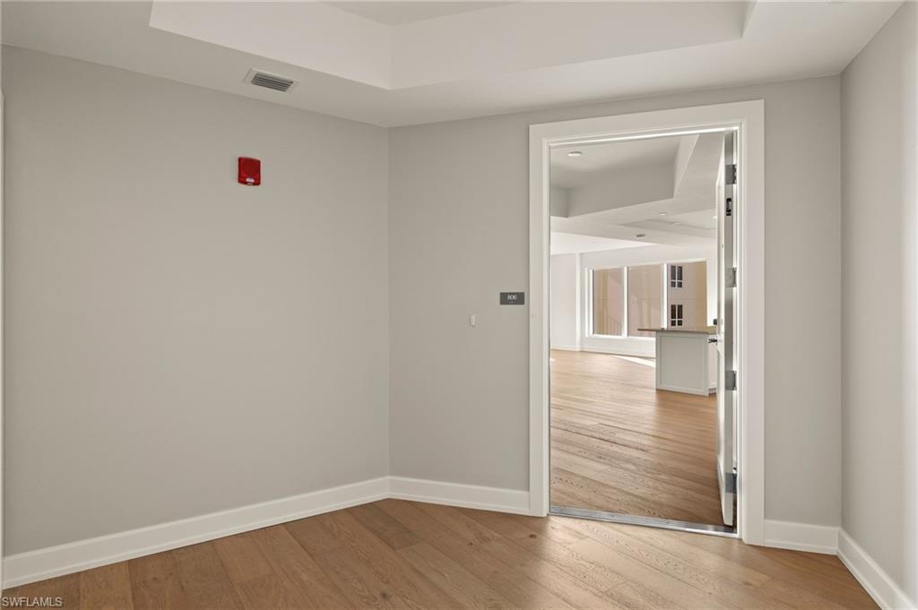 Private entry to residence  featuring light wood-style flooring