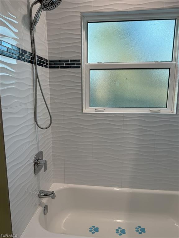 Guest Bathroom with Dual Sinks, Tub Shower Combination