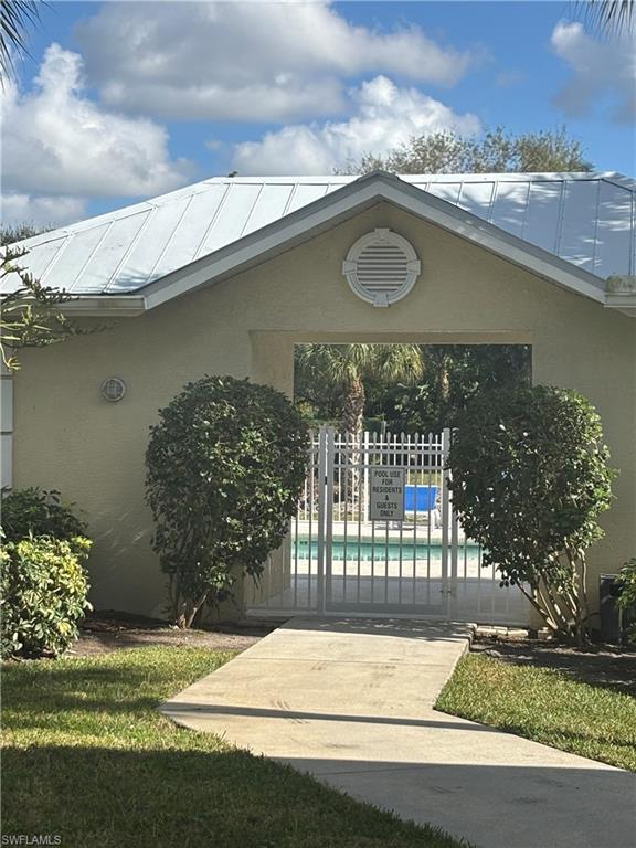 Entry to community pool