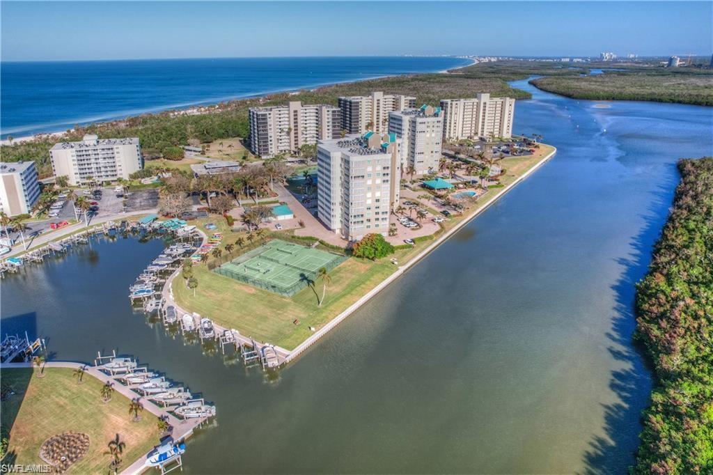 View of urban area with a large body of water