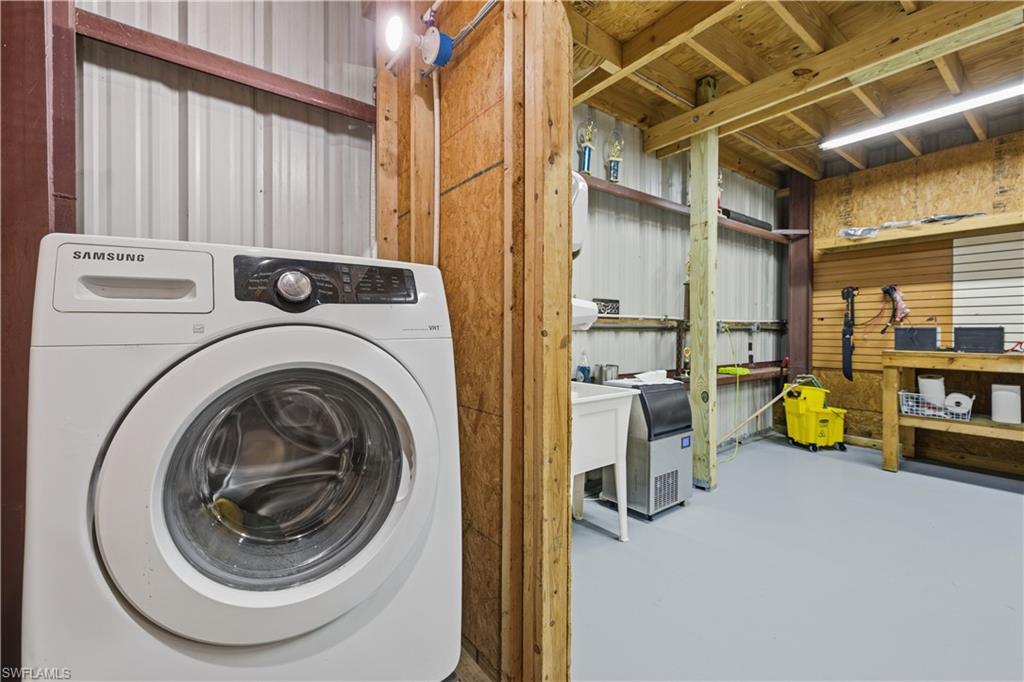 Washroom with washer / and toilet