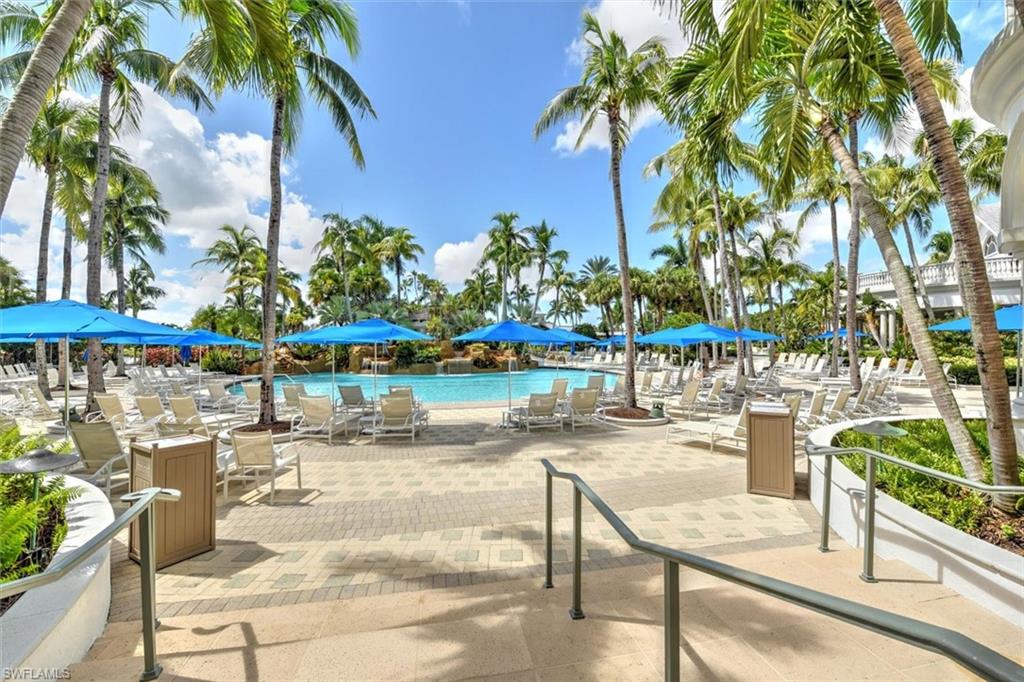 Community pool featuring a patio area