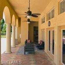 View of patio / terrace featuring ceiling fan