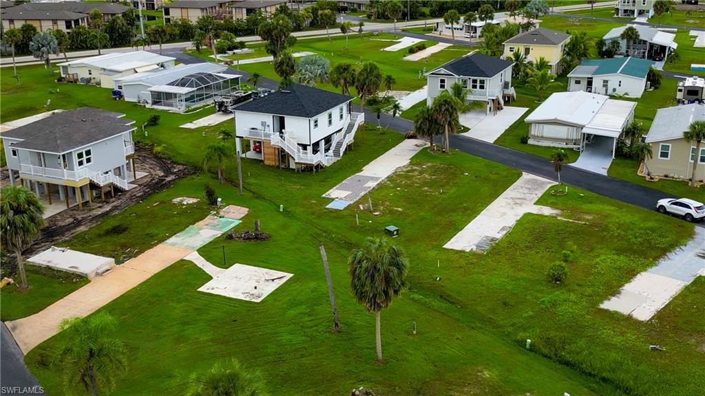 Aerial perspective of suburban area