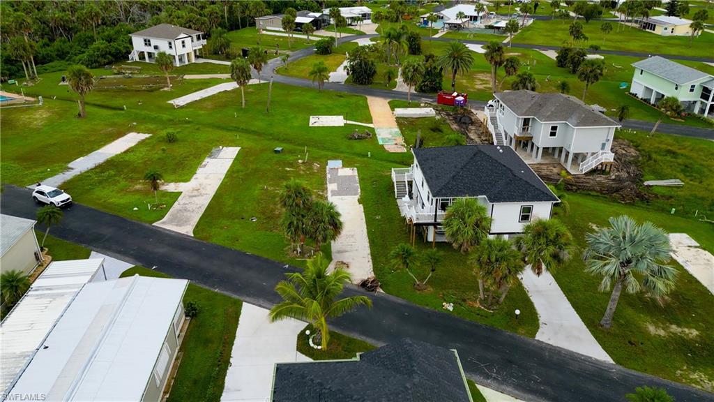 Aerial perspective of suburban area