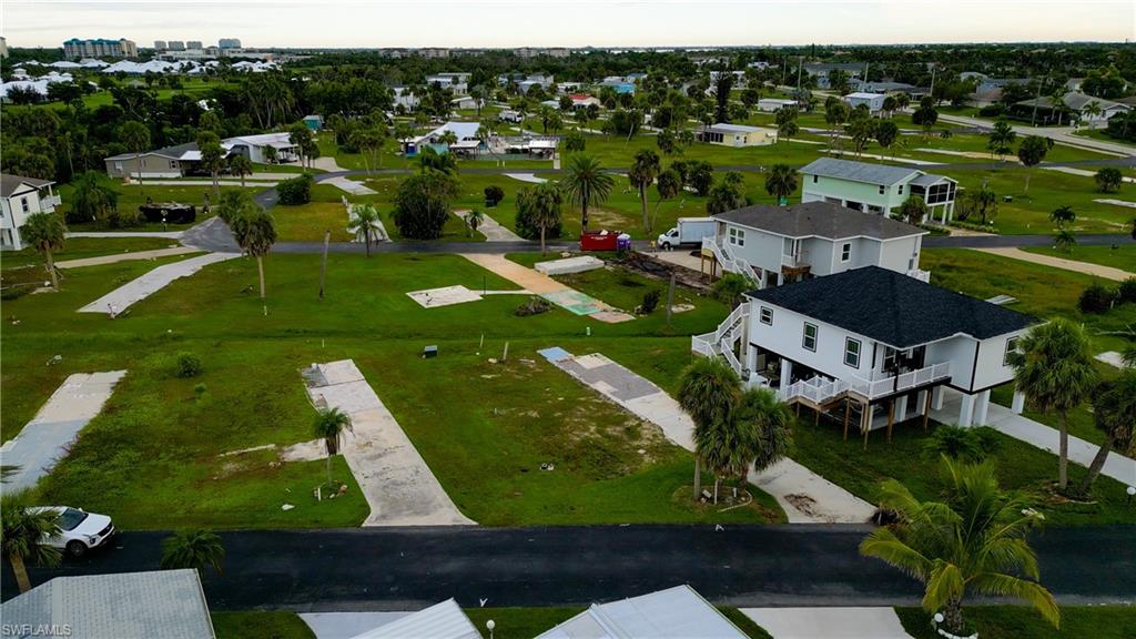 Aerial view of residential area