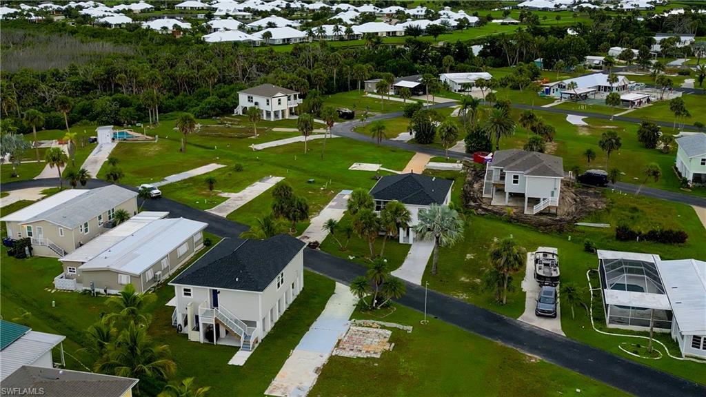 Aerial perspective of suburban area