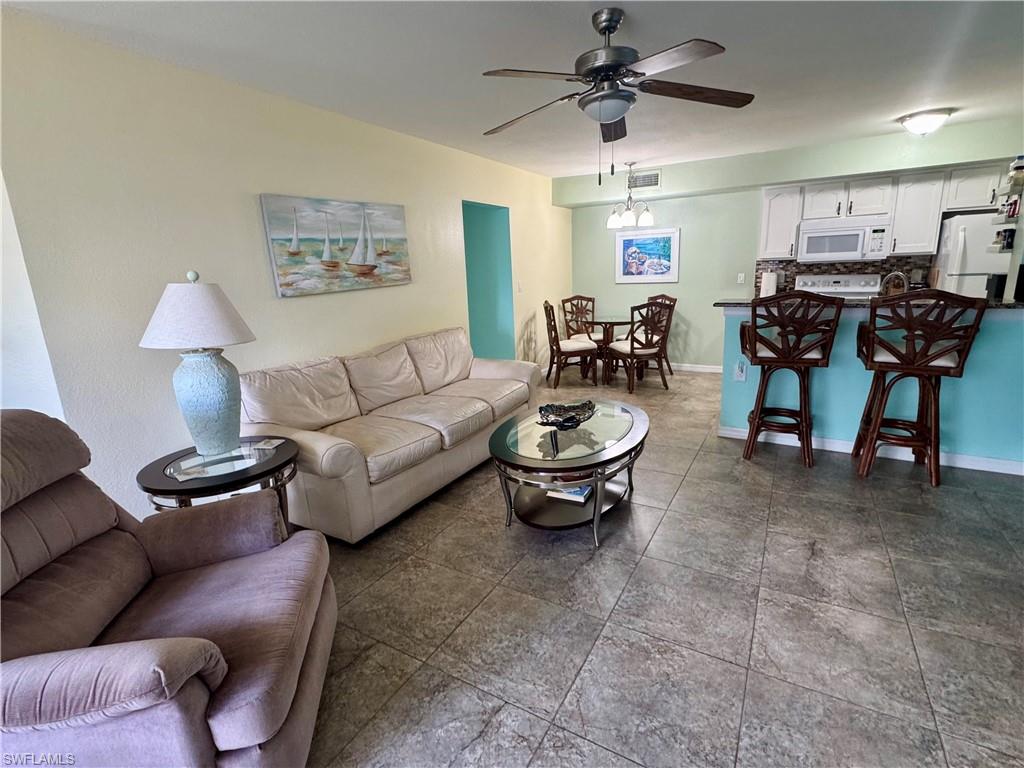 Living room with ceiling fan