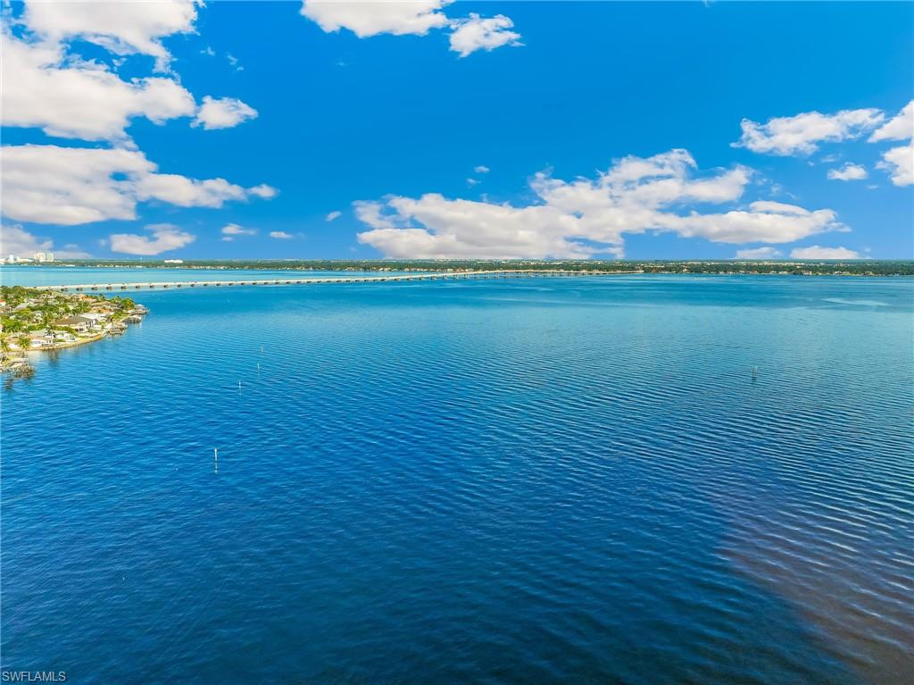 Water view featuring a notable bridge