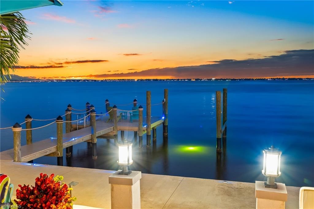Dock with a water view