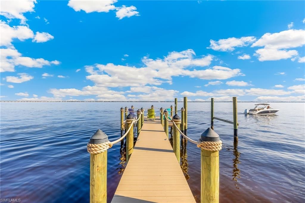Dock featuring a water view
