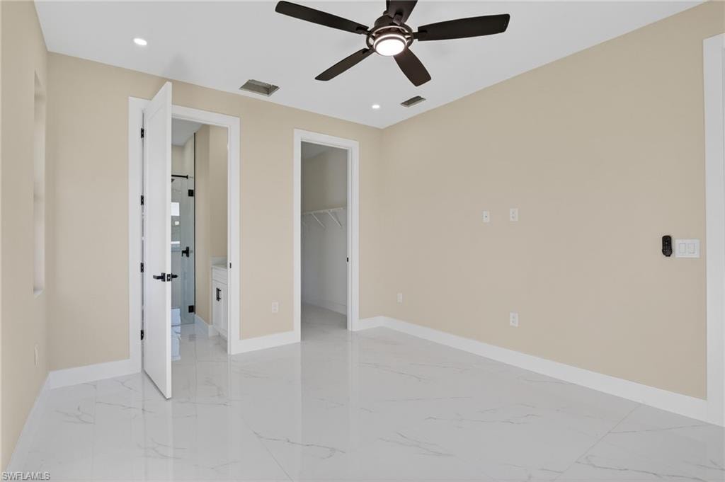 Master bedroom suite with walk in closet