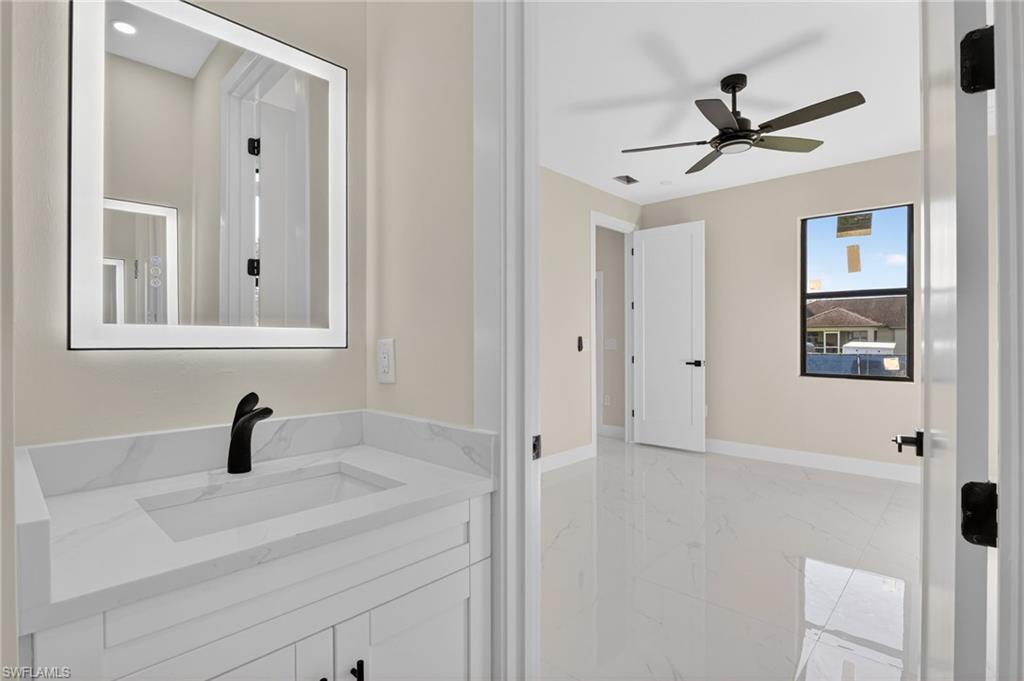 Master bath, twin vanities
