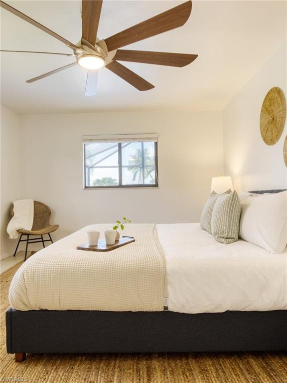 Bedroom with ceiling fan
